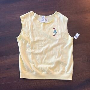 Disney Daisy Duck Yellow Top Sleeveless
Raw Edge Sweatshirt Tank